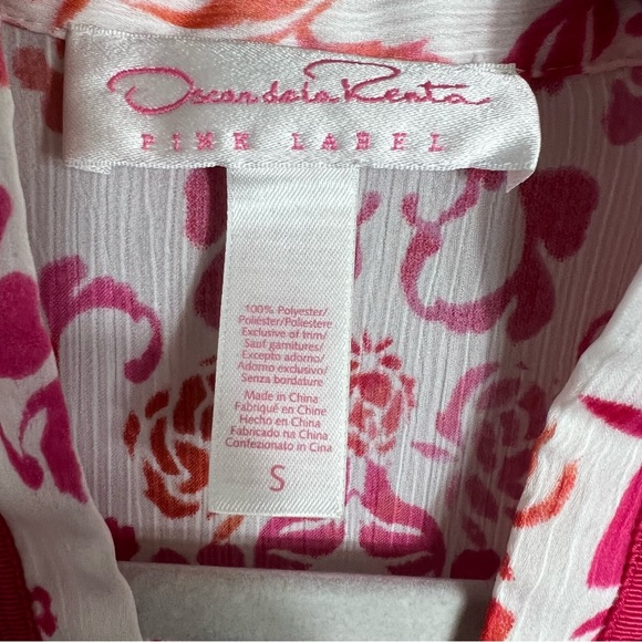 Oscar De La Renta Pink Label Lightweight Robe House Coat-Pink Floral-Small - Picture 5 of 9